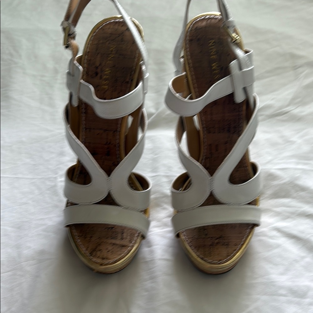 Nine West White Strappy Heels